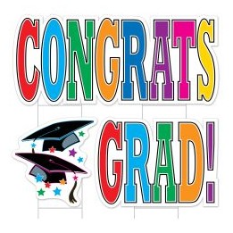 Plas Jumbo Congrats Grad! Yard Sign Set