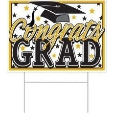 Plastic Congrats Grad Yard Sign