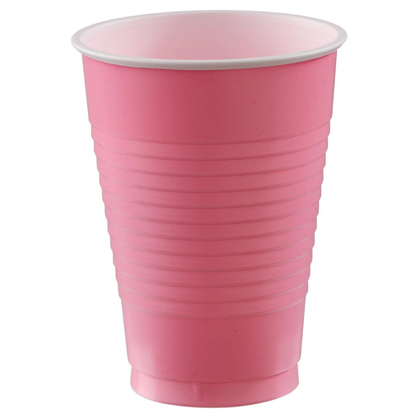 Plastic Cups - New Pink, 12 Oz., 20 Count