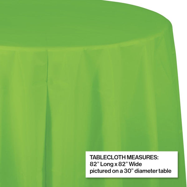 Plastic Octagon Round Tablecover 1ct 82" Fresh Lime