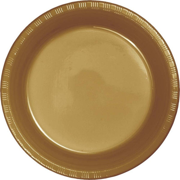 Plate 10" Plastic 20 Count Glittering Gold