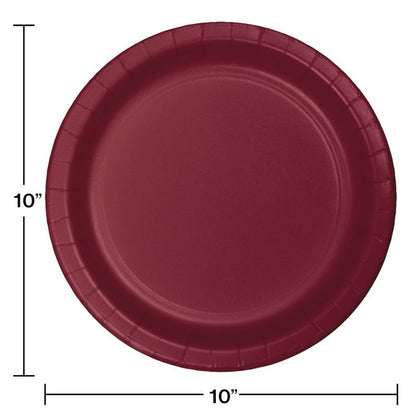 Plate 10" Sturdy Style 24 Count Burgundy