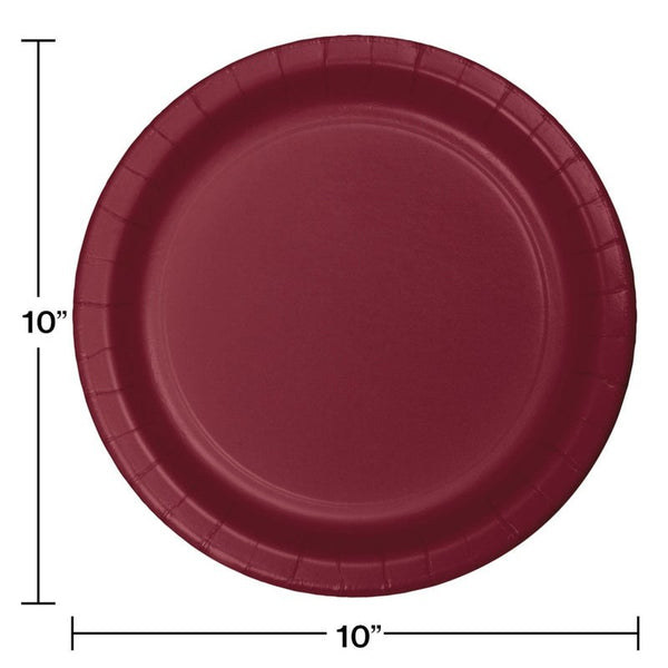 Plate 10" Sturdy Style 24 Count Burgundy