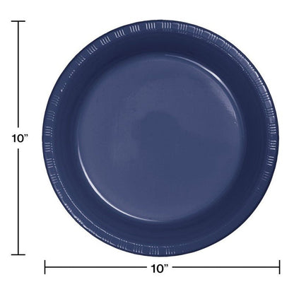 Plate 10" plastic 20 Count Navy