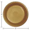 Plate 7" Plastic 20 Count Glittering Gold