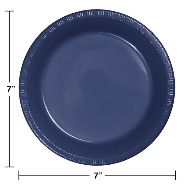 Plate 7" Plastic 20 Count Navy