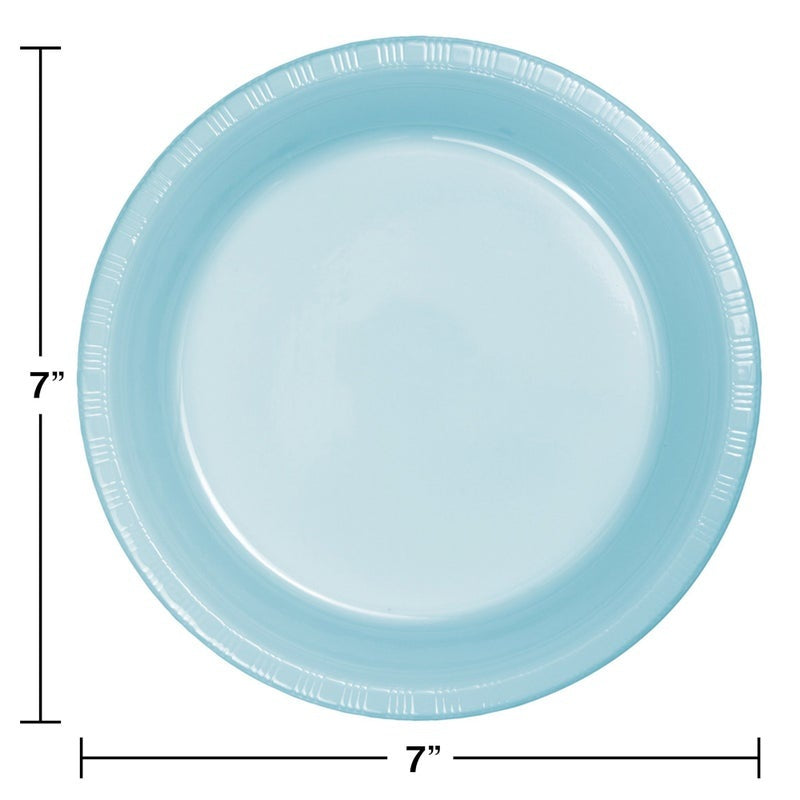 Plate 7" Plastic 20 Count Pastel Blue