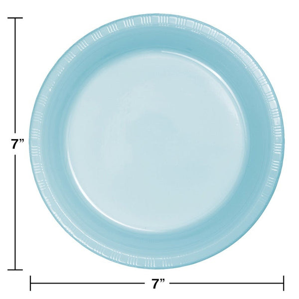 Plate 7" Plastic 20 Count Pastel Blue