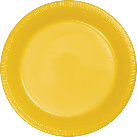 Plate 7" Plastic 20 Count School Bus Yellow