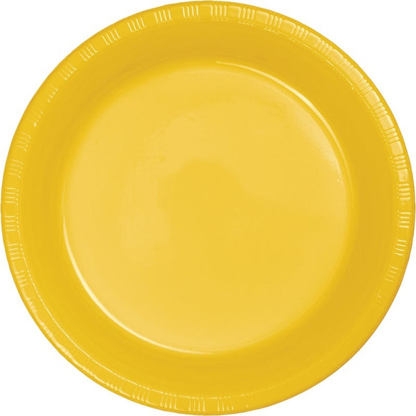 Plate 7" Plastic 20 Count School Bus Yellow