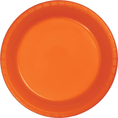 Plate 7" Plastic 20 Count Sunkissed Orange
