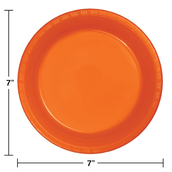 Plate 7" Plastic 20 Count Sunkissed Orange