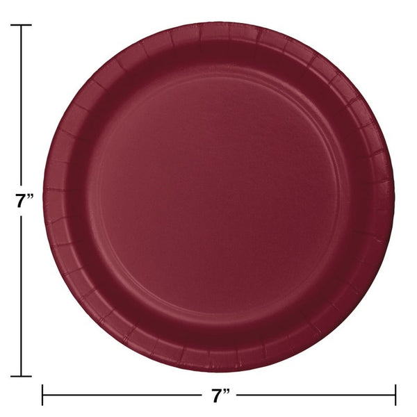 Plate 7" Sturdy Style 24 Count Burgundy