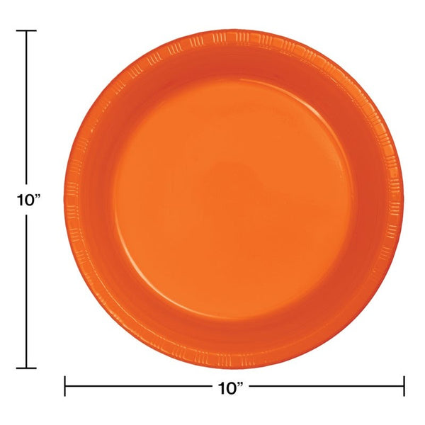 Plates 10", Plastic, 20 Count – Sunkissed Orange