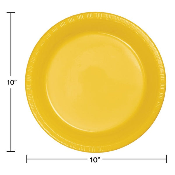 Plates 10", Plastic, 20 Count – Yellow