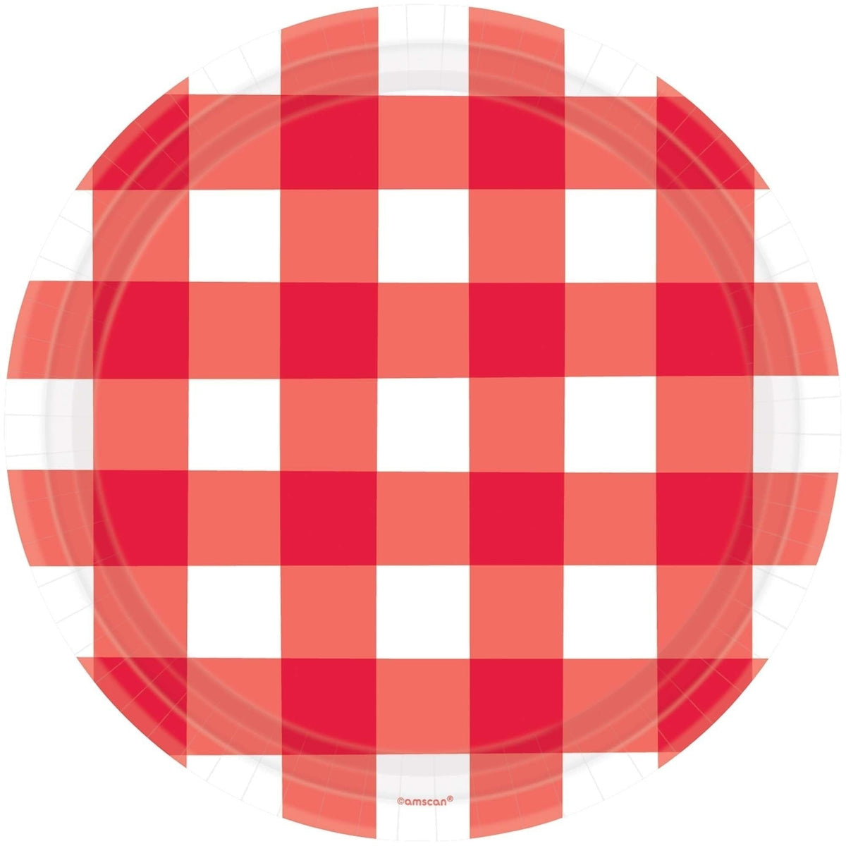 Plate, 10" Red Gingham