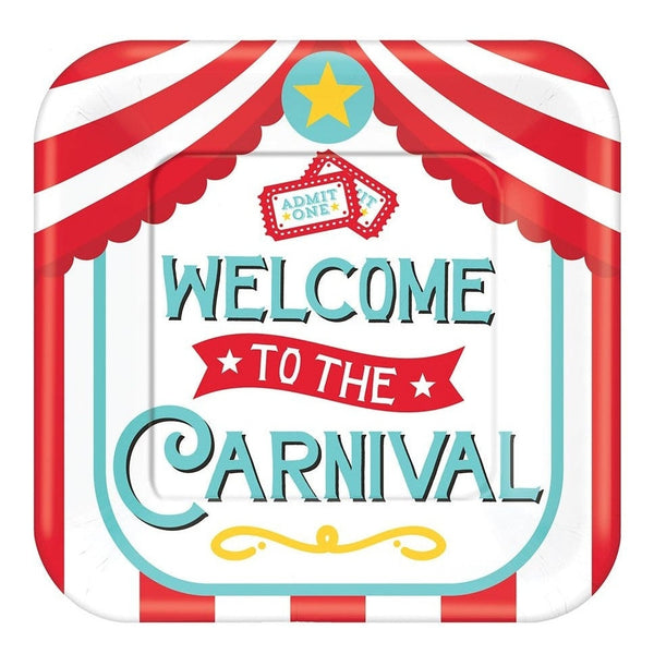 Plate, 7" Square Carnival