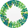 Plates - 8 Tropical Leaves, 9", 8 Count
