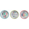 Plates - Birthday, Silver, "Happy Birthday to You!", Assortment, 7", 8 Count