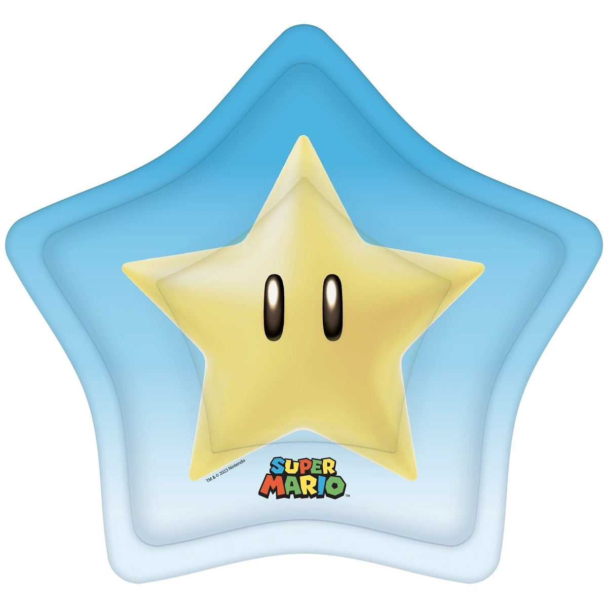 Plates - Blue, Star Shaped, Super Mario, 8", 8 Count