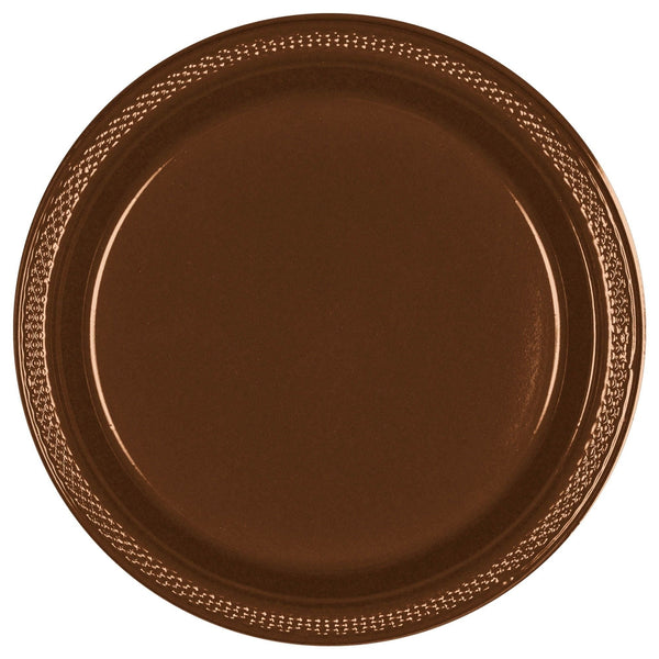 Plates - Chocolate Brown, Round, Plastic, 7", 20 Count