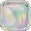 Plates - Dessert, Iridescent, Square, 7", 8 Count