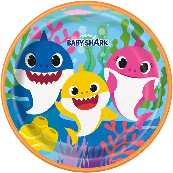 Baby Shark Dinner Plates, 9", 8 Count