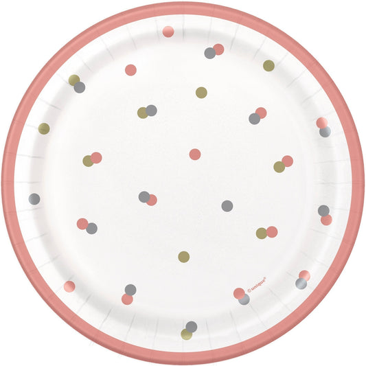 Plates - Glitz Rose Gold, 7", 8 Count