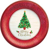 Plates - Red, Round, Classic Tree, 6.75", 8 Count