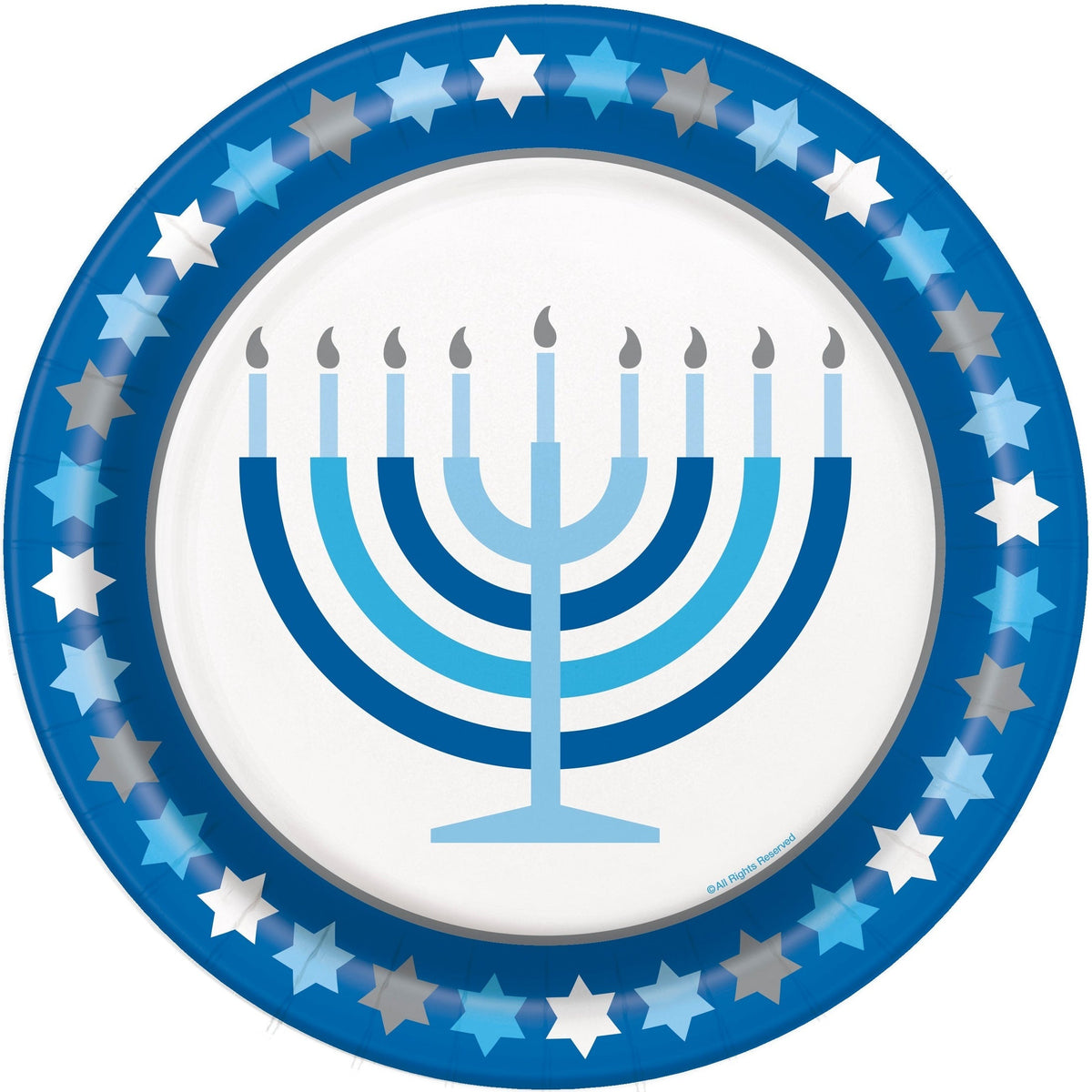 Plates - Round, Starry Hanukkah, 9"