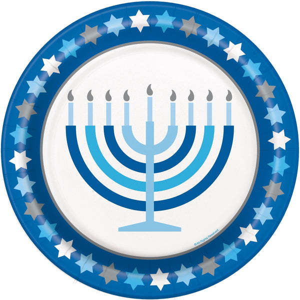Plates - Round, Starry Hanukkah, 9"