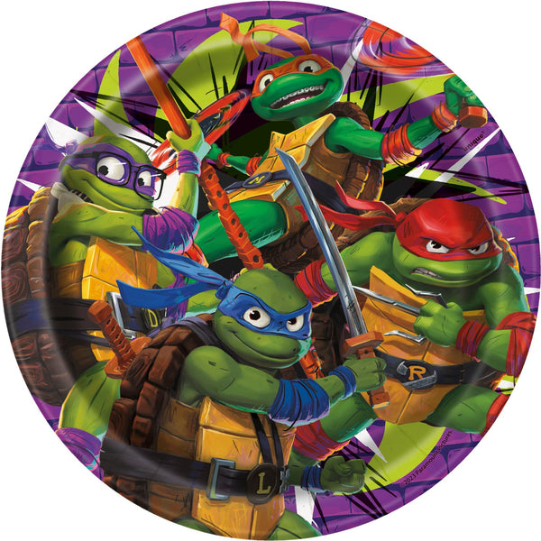 Plates - TMNT Mutant Mayhem, 7", 8 Count
