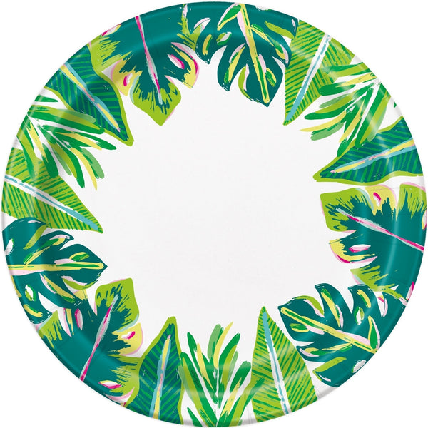 Plates - Tropical Leaves, 7", 8 Count