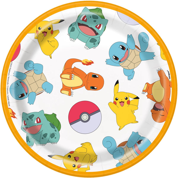 Pokemon 7" Dessert Plates, 8 Count