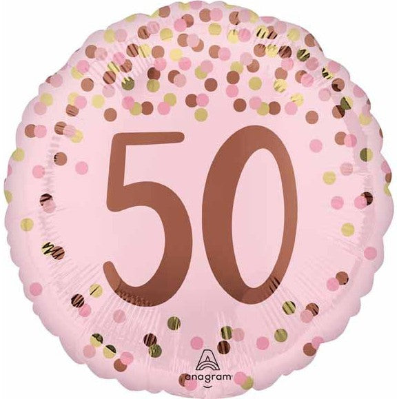 Pretty in Pink 50th Birthday 18" Foil Balloon