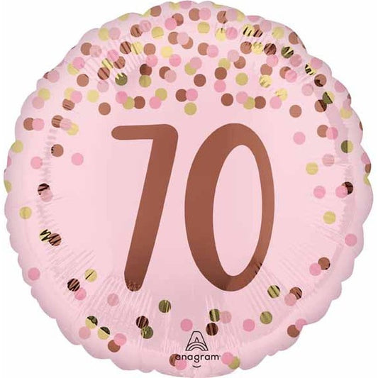 Pretty in Pink 70th Birthday 18" Foil Balloon