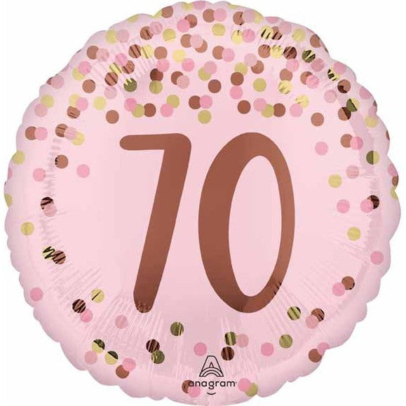 Pretty in Pink 70th Birthday 18" Foil Balloon
