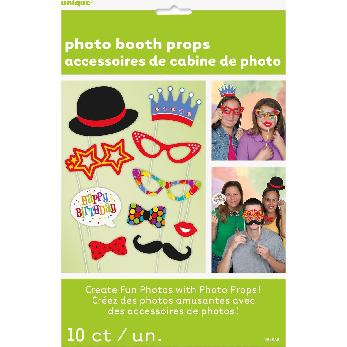 Props - Photo Booth, Confetti Birthday, 10 Count