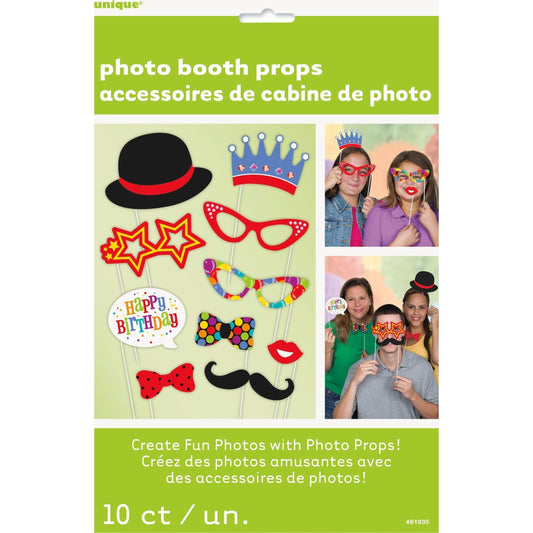 Props - Photo Booth, Confetti Birthday, 10 Count