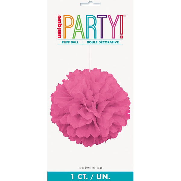 Puff Decoration – 16" – Hot Pink