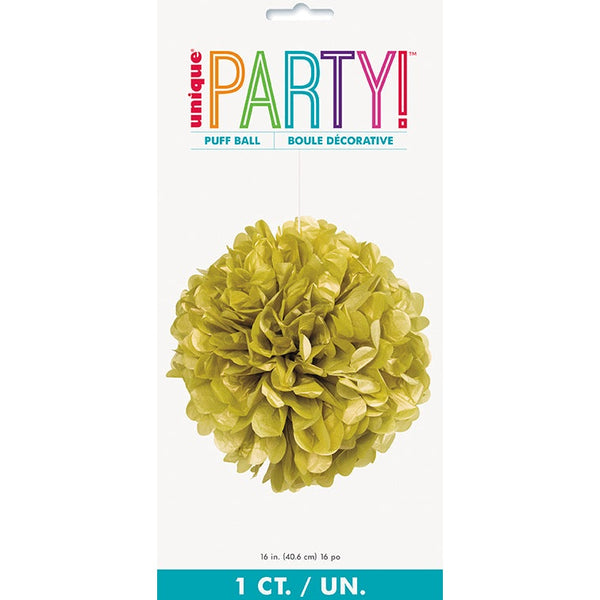 Puff Decoration – 16" – Metallic Gold
