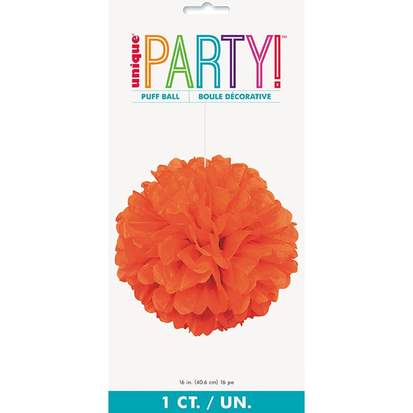 Puff Decoration – 16" – Pumpkin Orange