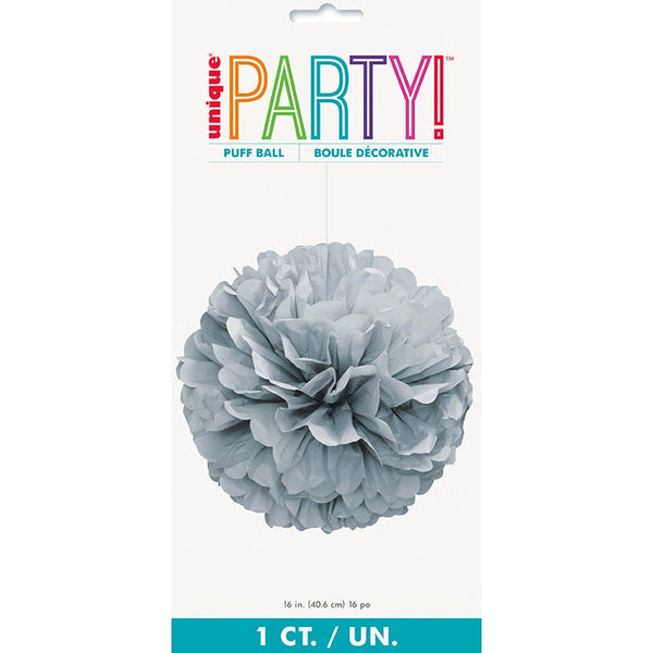 Puff Decoration – 16" – Silver