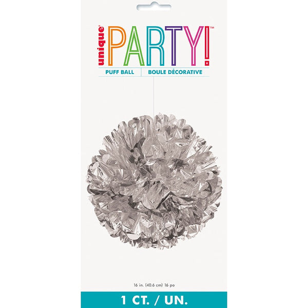 Puff Decoration – 16" – Silver Foil