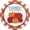 Pumpkin & Gingham 7" Plates, 8 Count