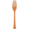 Pumpkin Orange Solid Premium Plastic Forks, 20 Count