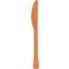 Pumpkin Orange Solid Premium Plastic Knives, 20 Count