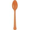 Pumpkin Orange Solid Premium Plastic Spoons, 20 Count