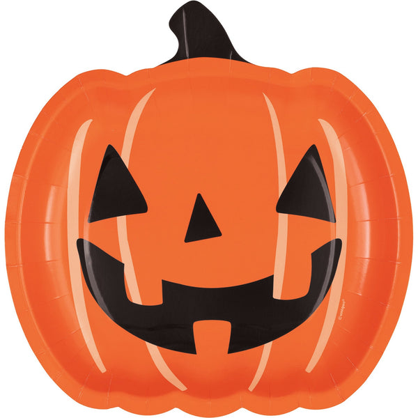 Pumpkin Shaped Plates, 8 Count