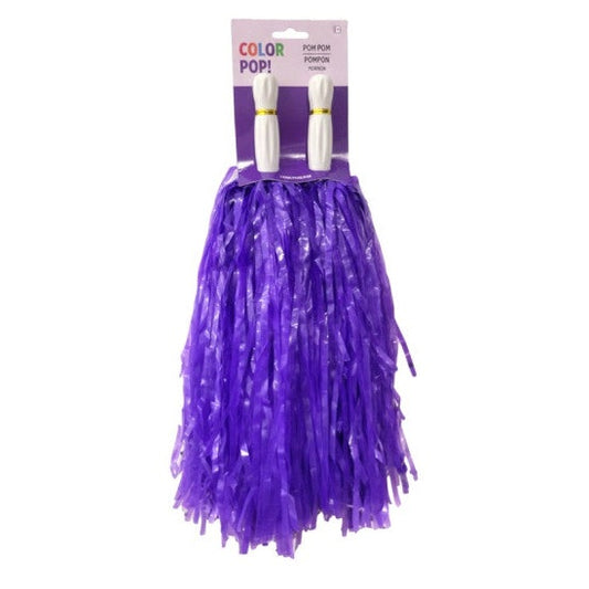 Purple Cheer Pom Poms, 2 Count